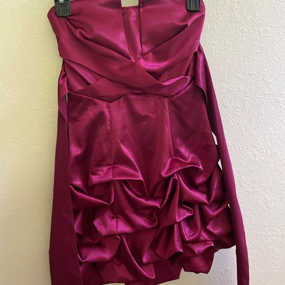 Ruby Rox Strapless Dress in Fuchsia
